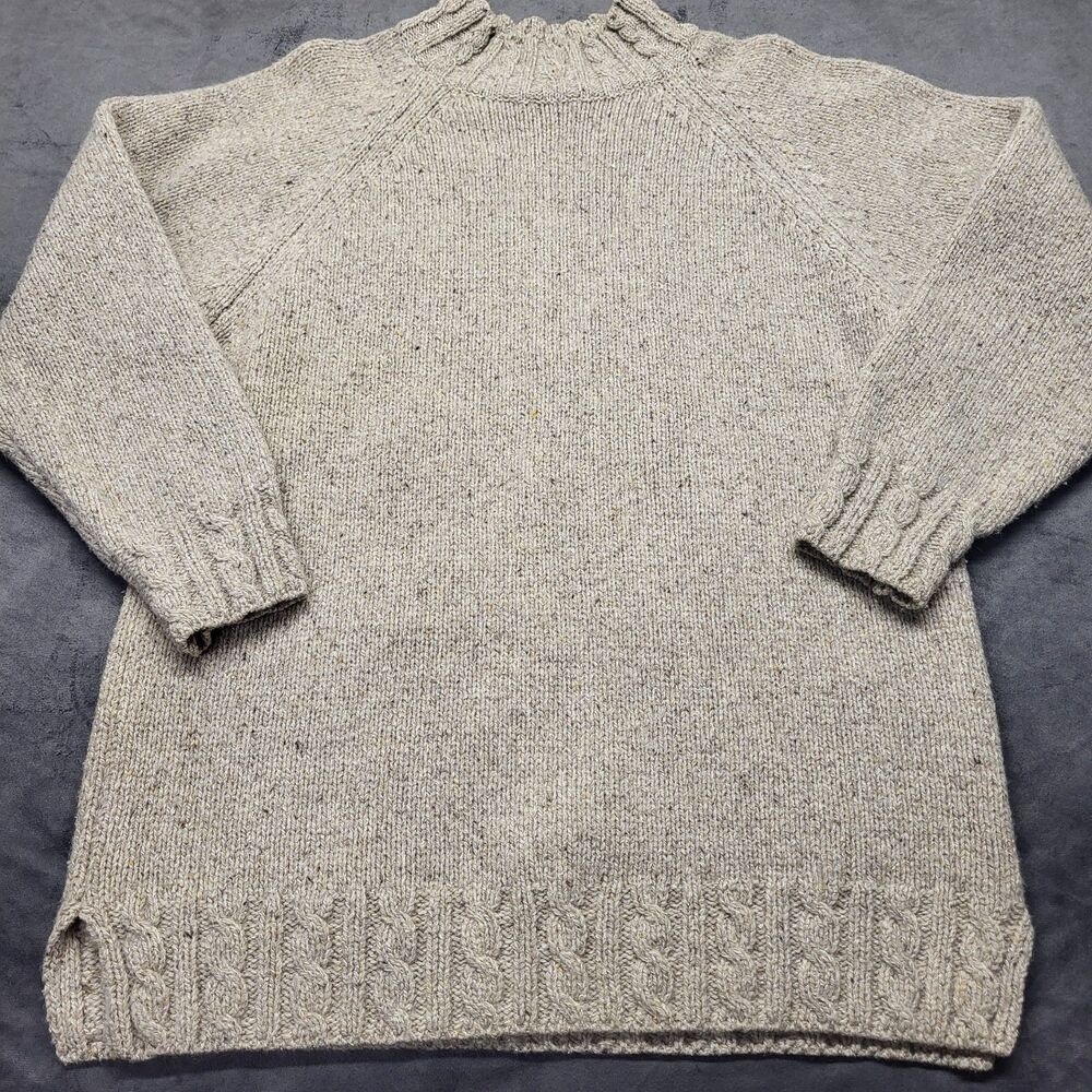 Paul James Sweater Mock Neck Knit Wool Silk Made in England MED